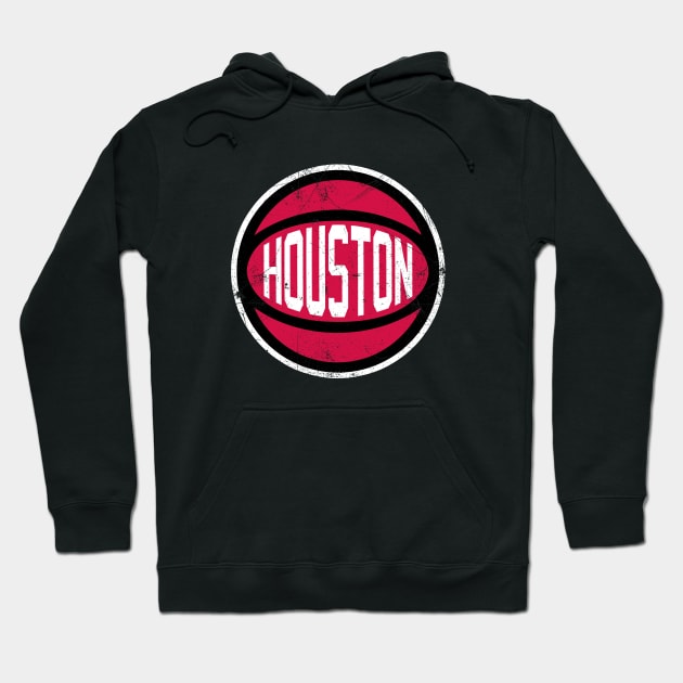 Houston Retro Ball - Black Hoodie by KFig21